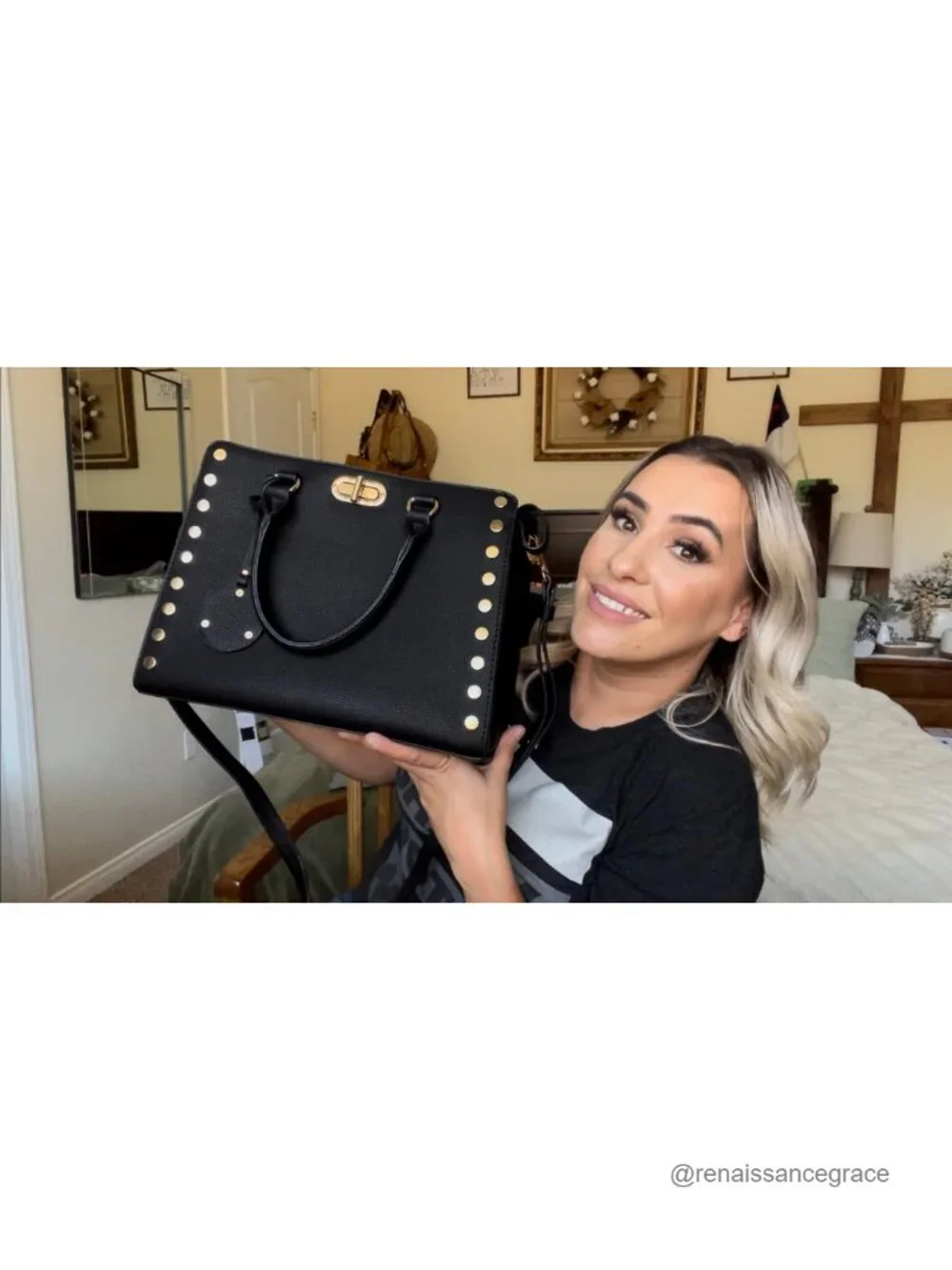 Vegan Leather Satchel Handbag with Top Handle and Detachable Clutch